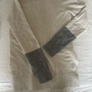 Club Monaco Cashmere Sweater in Cream and Gray